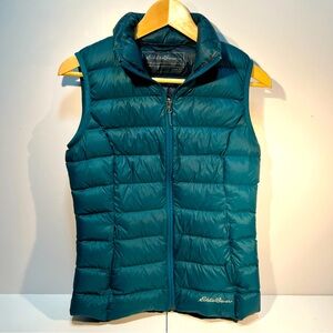 Eddie Bauer Women’s Puffer Goose Down Vest Jacket EB650 Green Full Zip Size: XS